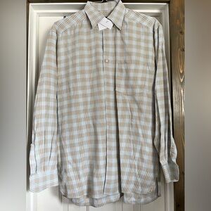 Ermenegildo Zegna Beige and Brown Checkered Shirt